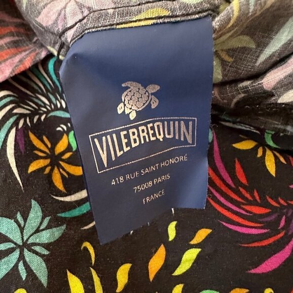 Vilebrequin Moorise Evening Birds Print linen Shirt - Picture 7 of 9